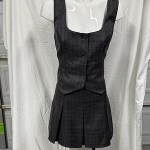 Lush Gray and Black Plaid Garment
